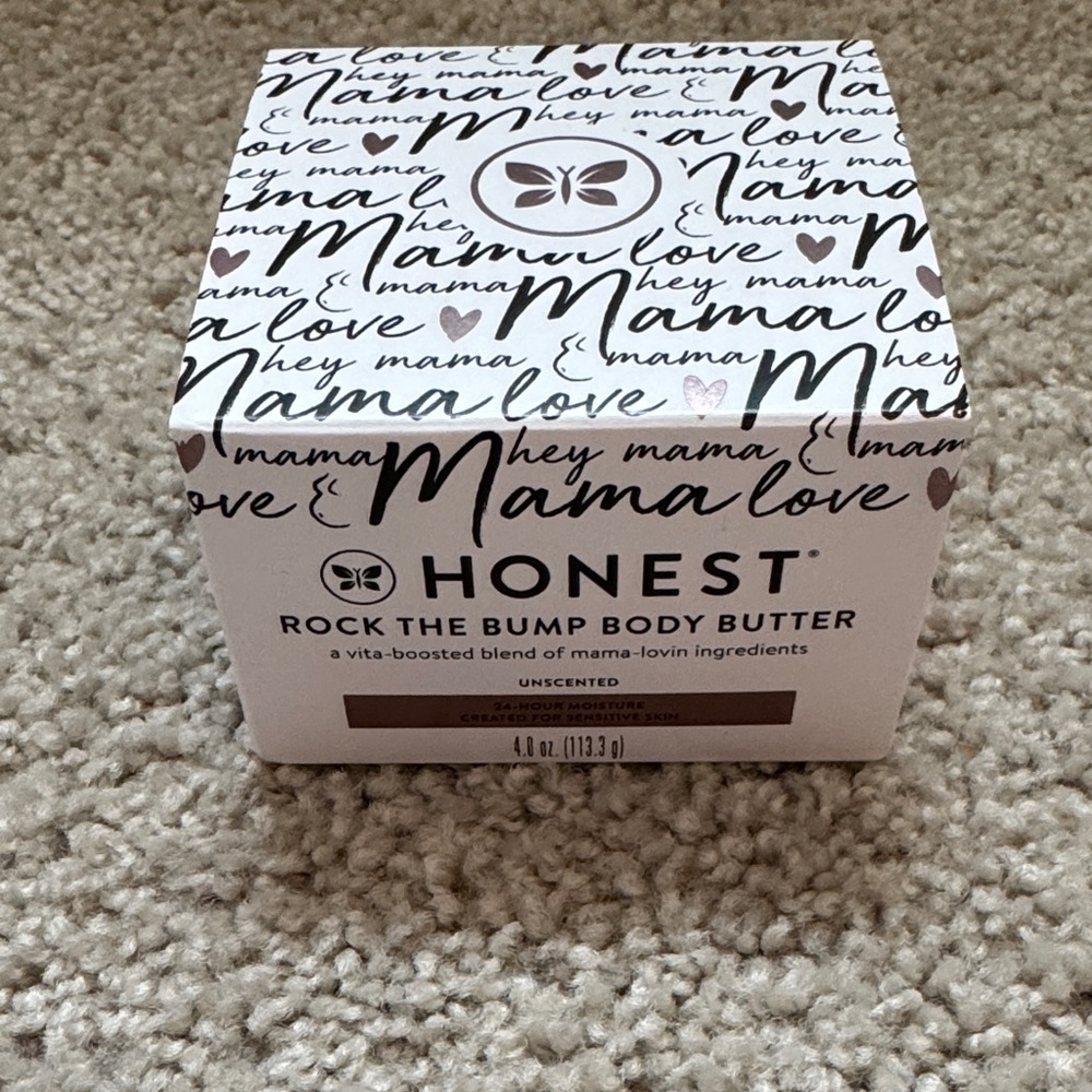 The Honest Company White and Brown Rock The Bump Body Butter - Unscented